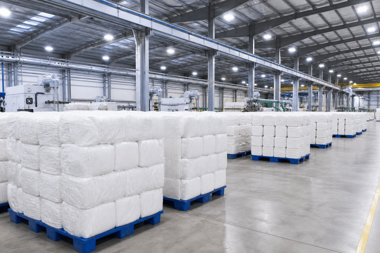 Polyester fiber warehouse inventory